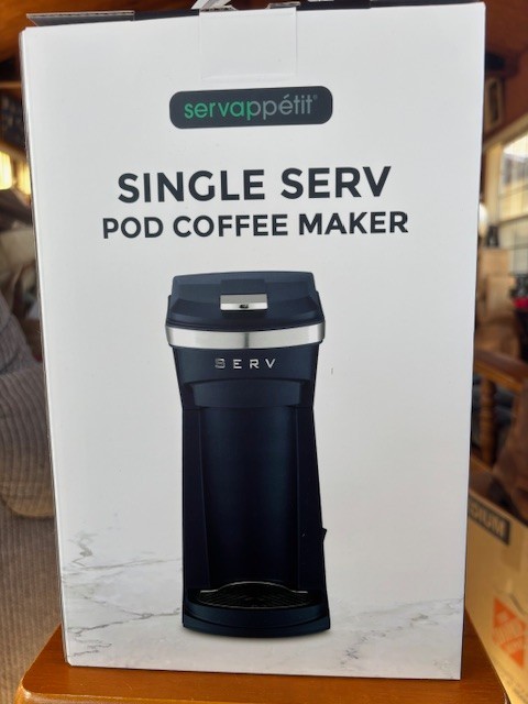 Servappetit Single Serv POD COFFEE MAKER, Blue New in Box
