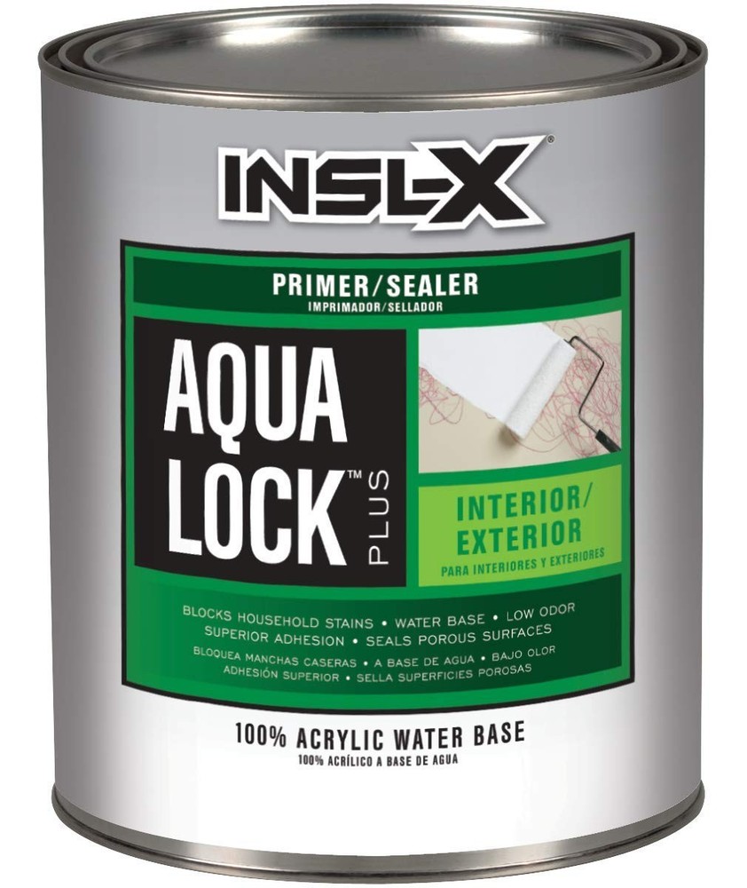 Aqua Lock Plus 100% Acrylic Water-Based Stain Blocking Primer Sealer, White, ...