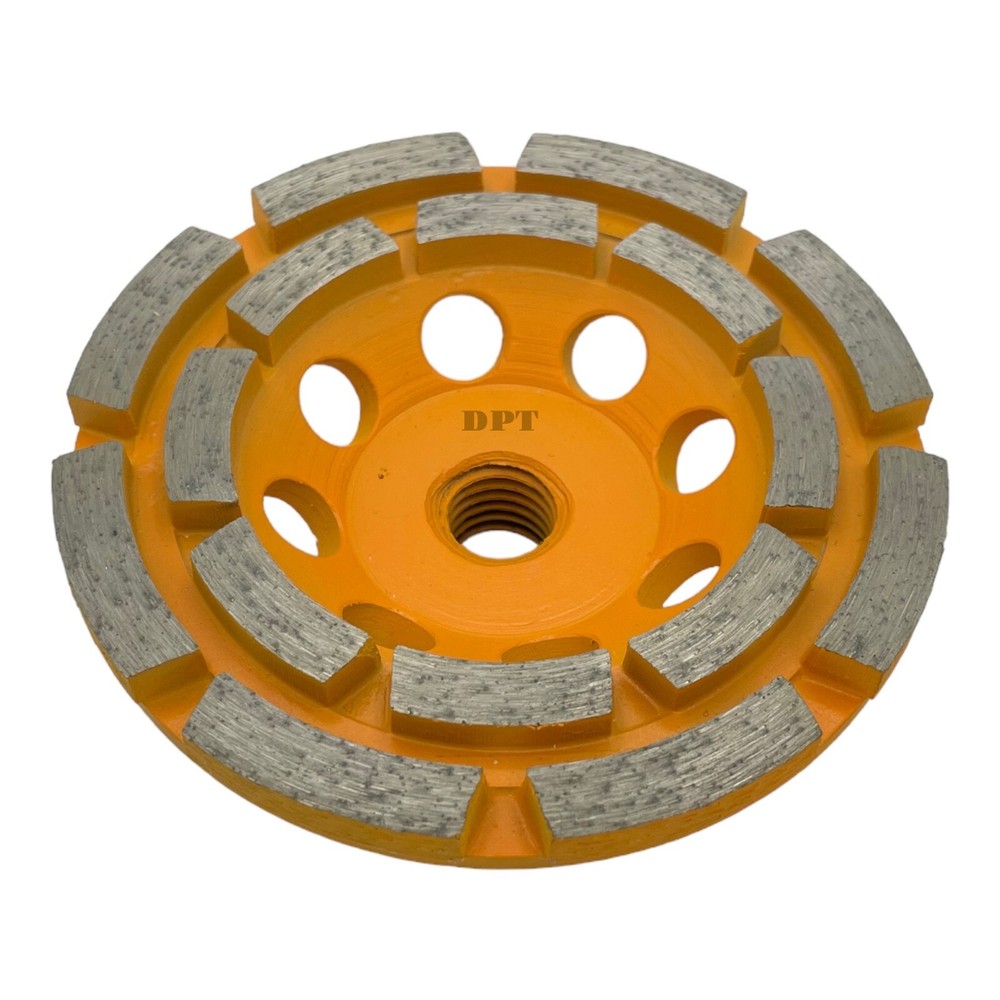 4-1/2" Concrete Grinding Cup Wheel Diamond Double Row Stone Masonry Threaded