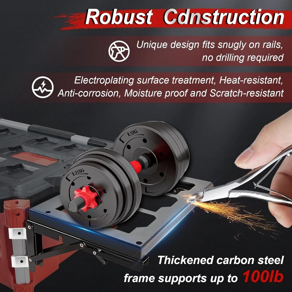 Folding Packout Mount for Milwaukee Packout Toolbox Side Storage