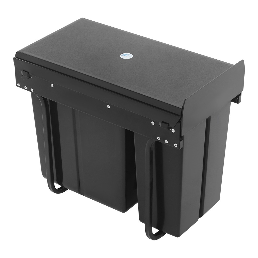 Kitchen Pull Out Under Cabinet Trash Can Garbage Can with Two Buckets(10L + 20L)