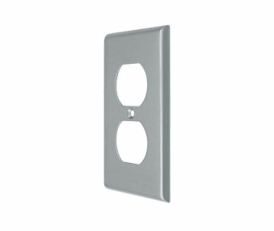 Plug Plate Double Outlet Solid Brass 8 Finishes by Deltana