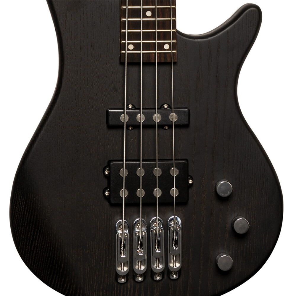 Stagg Fusion SBF-40 3/4 Size Solid Ash Body 4-String Electric Bass Black