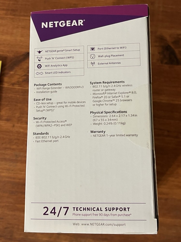 Netgear N300 Universal Wifi Range Extender WN3000RP