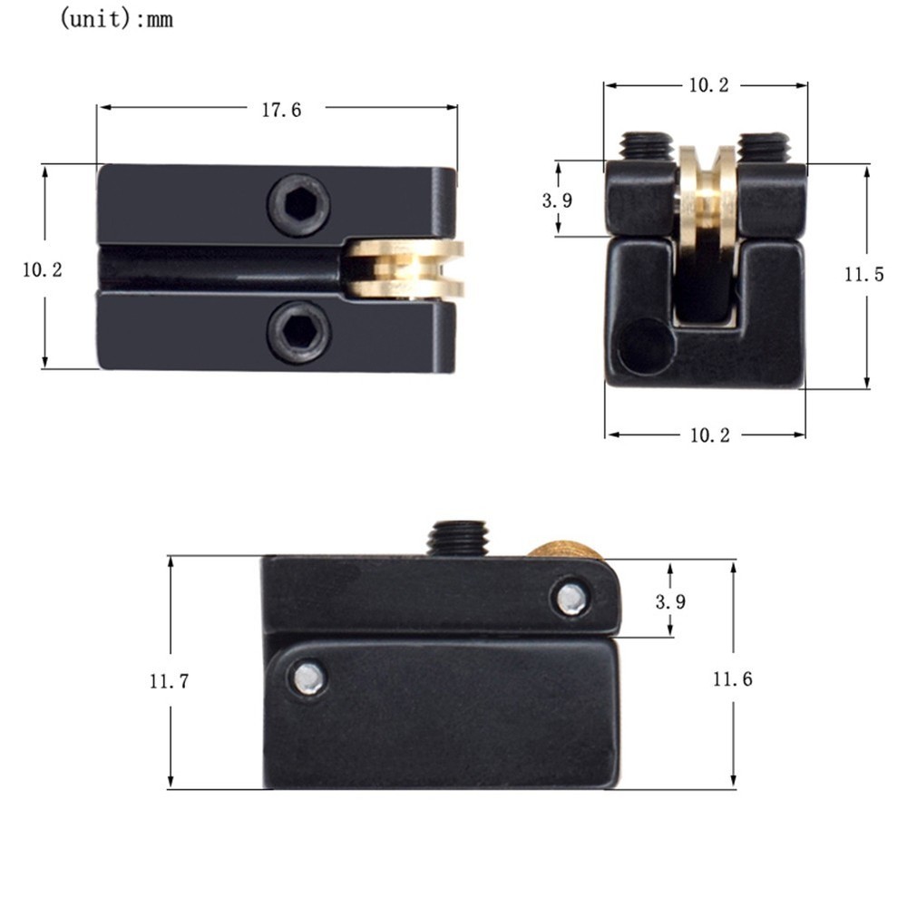 Black Fixed 6 String Guitar Bridge: Easy Install Roller Saddle for Electric