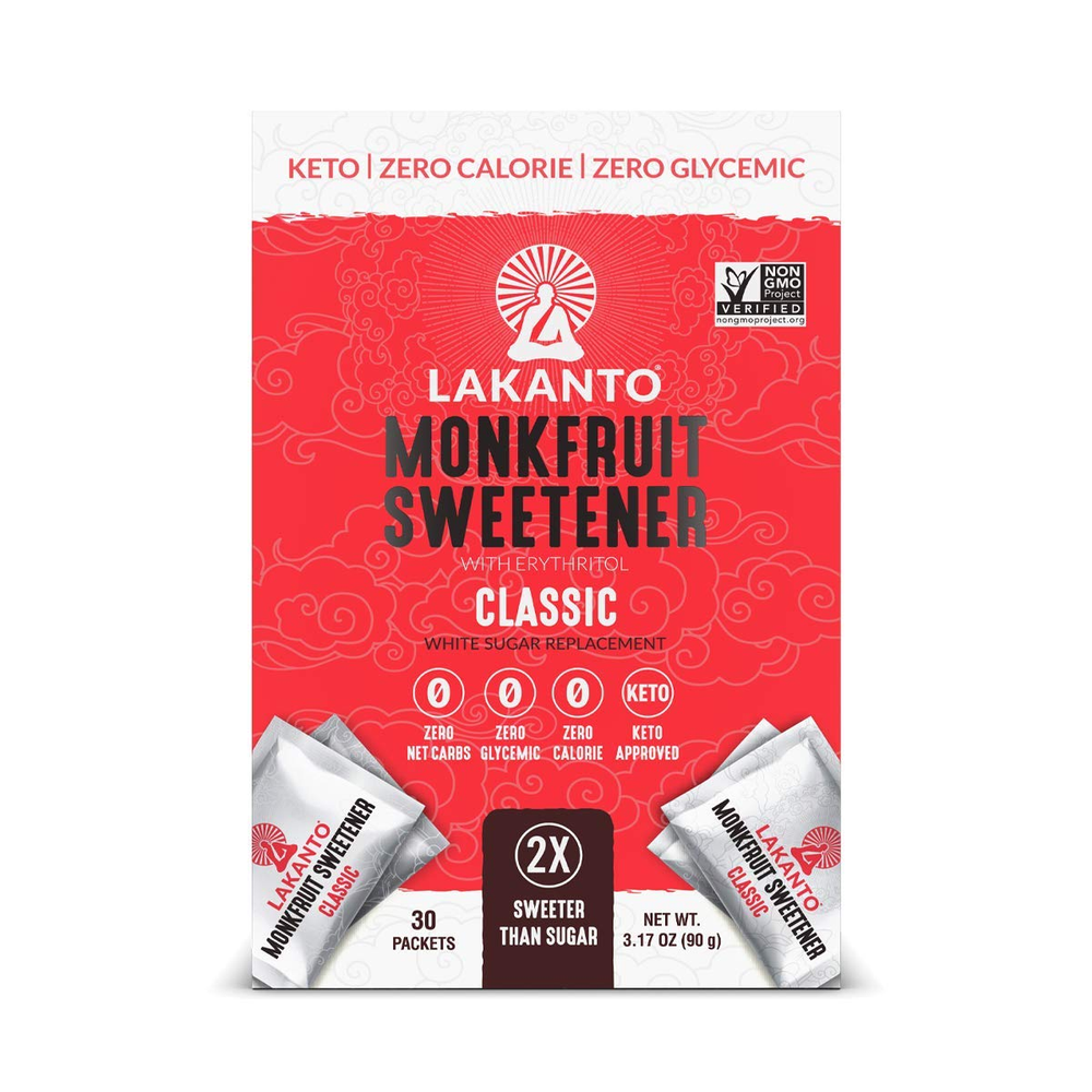 Lakanto Classic Monk Fruit Sweetener Packets -Classic, 30 Count