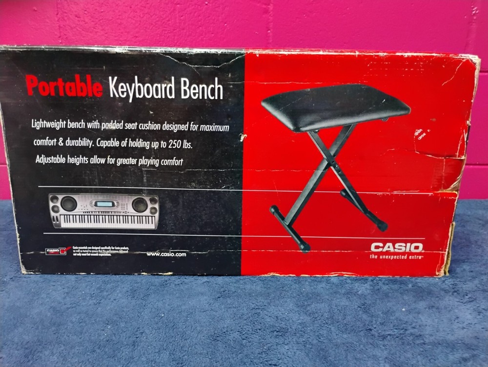 Casio ARBENCH X-Style Adjustable Padded Folding Keyboard Bench-Black