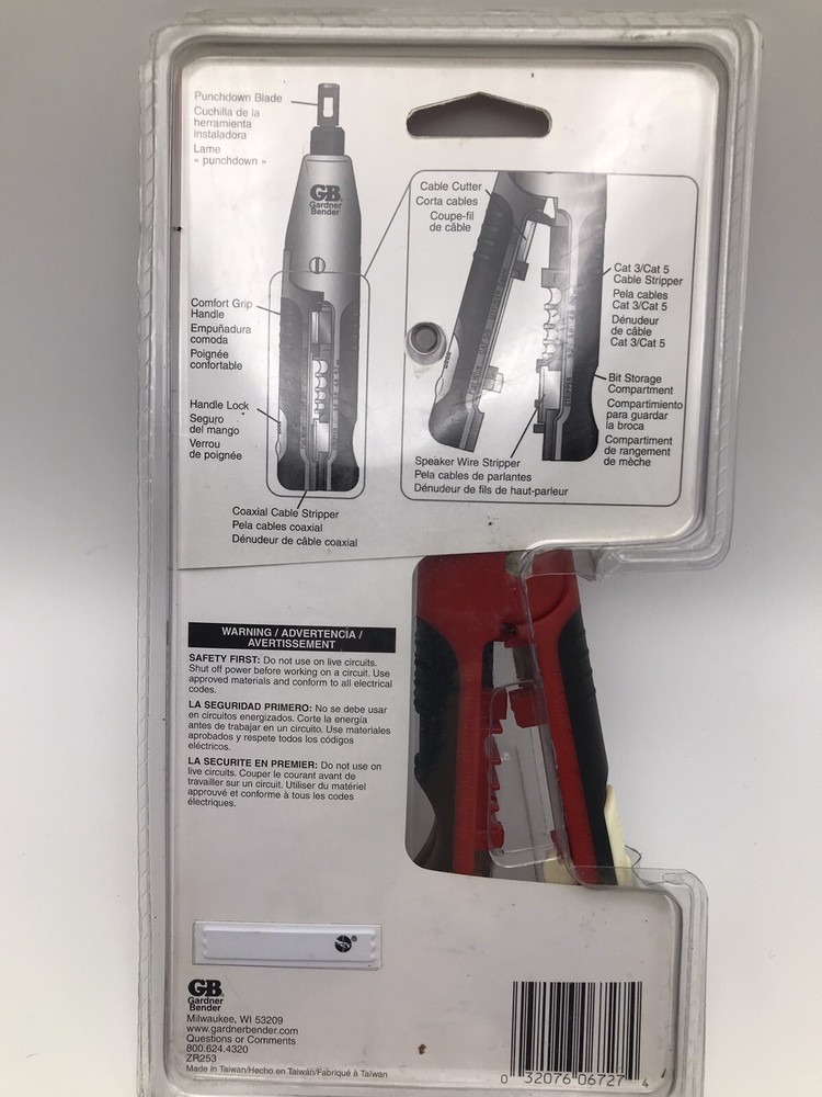 Gardner Bender SPD-10L 7-Inch Wire Stripper and Punchdown Tool 66/110