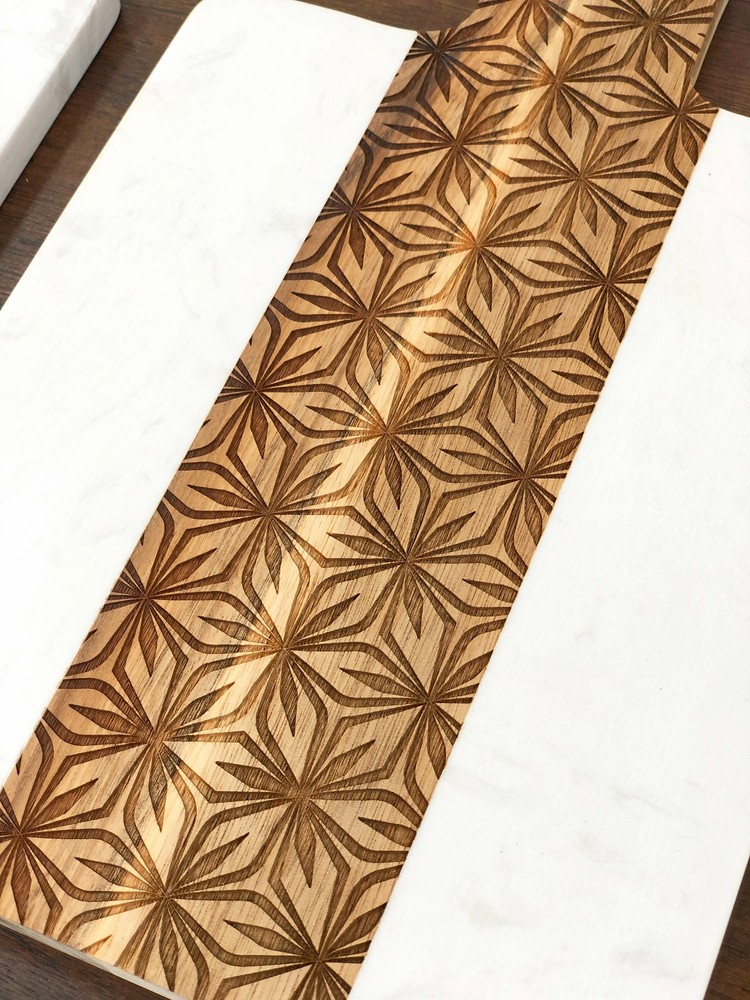 Marble and Acacia Charcuterie Board Pattern 3