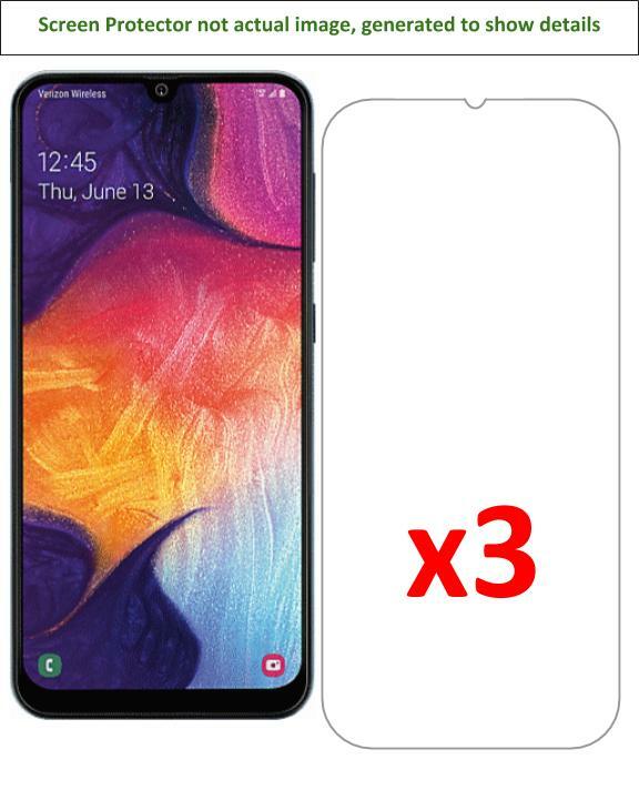3x Samsung Galaxy A50 Screen Protector w/ cloth