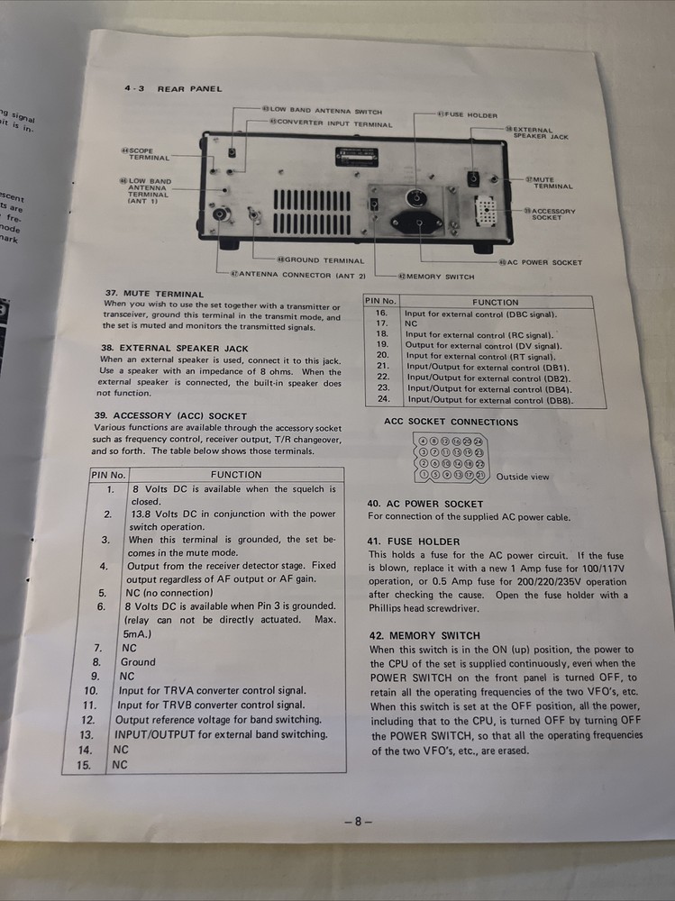 ICOM IC-R70 INSTRUCTION MANUAL ORIGINAL