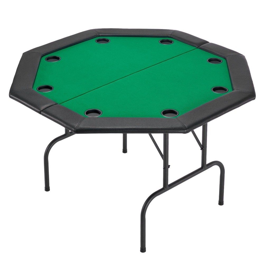 Portable 48in Octagonal Poker Table Foldable for Texas Holdem Matches