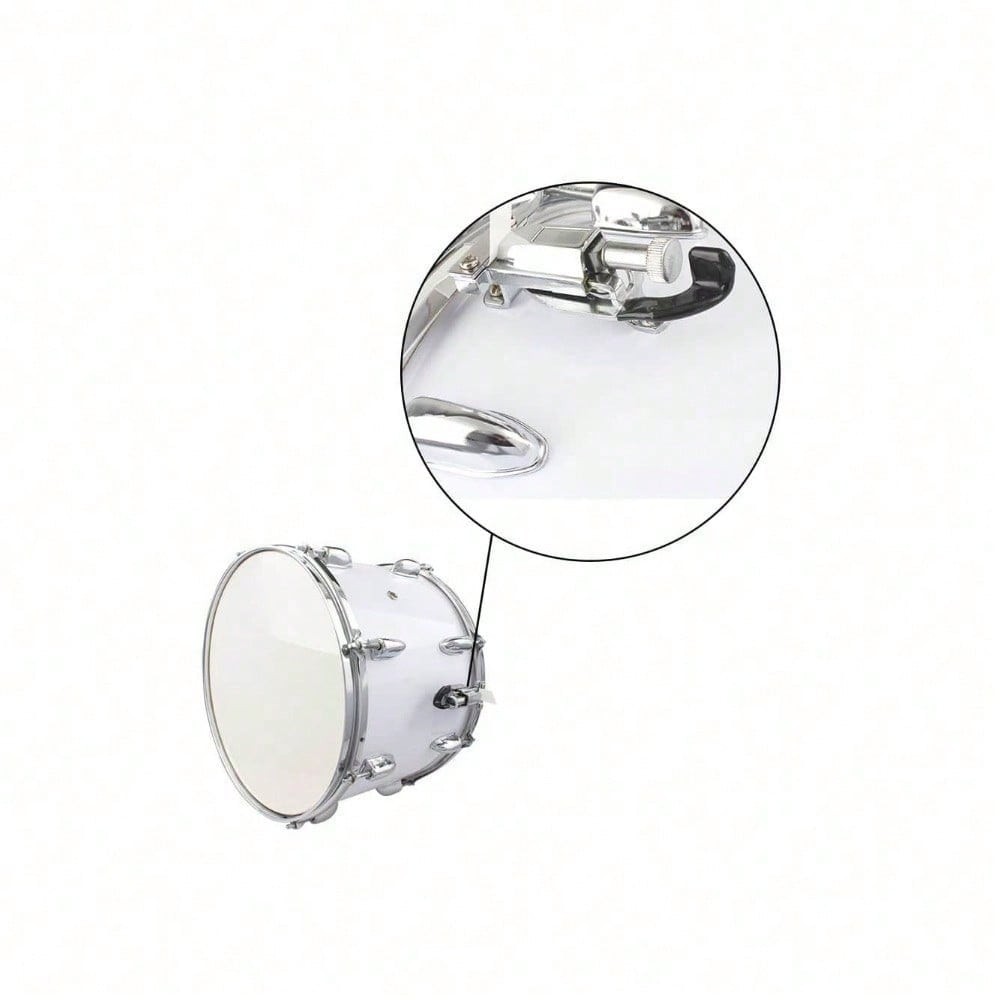 14 X10 Inches Marching Drum Drumsticks Key Strap White