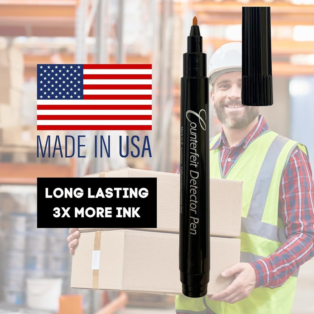 Durable 5-Pack Counterfeit Bill Tester Pens - Fast Detection & Prevention