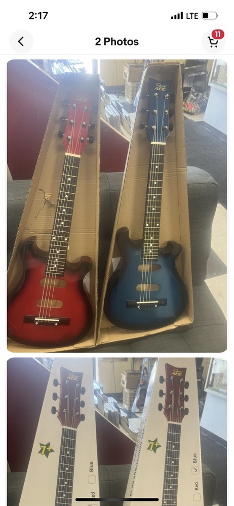 2 Ready Ace Acoustic Guitar Kits (Blue And Red)