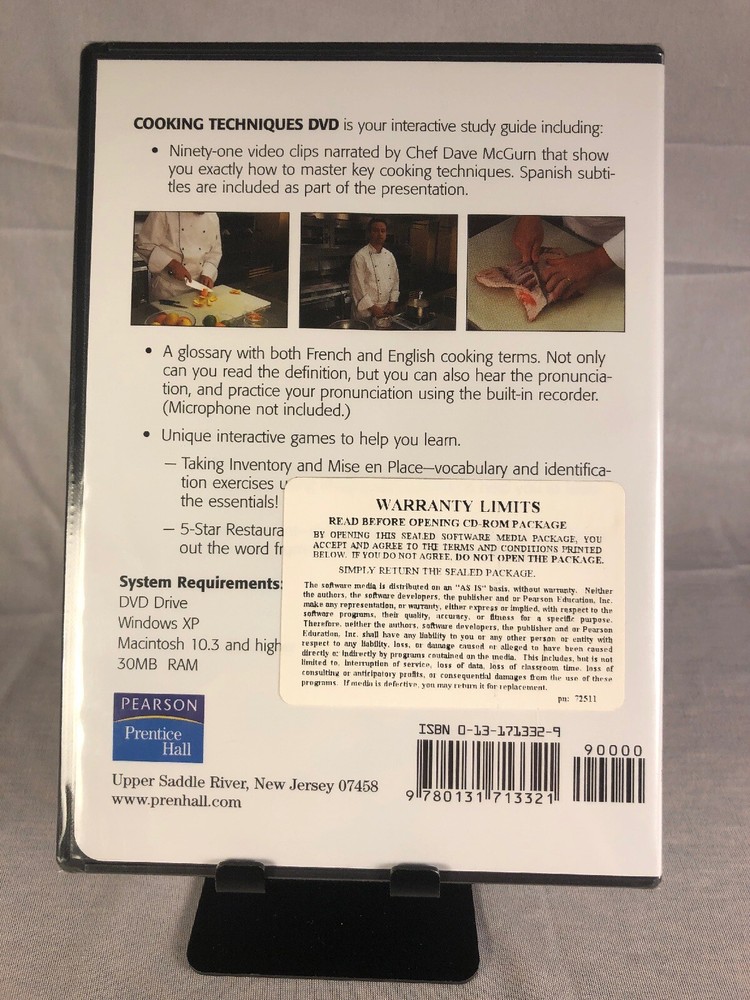 Cooking Techniques (DVD-ROM) Windows or Mac, NEW