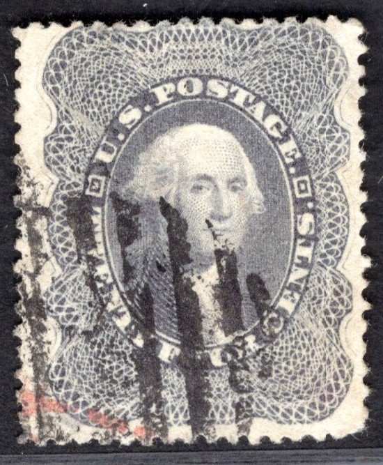 US 1860 GEORGE WASHINGTON SCOTT #37a NEATLY USED NICELY CENTERED VF
