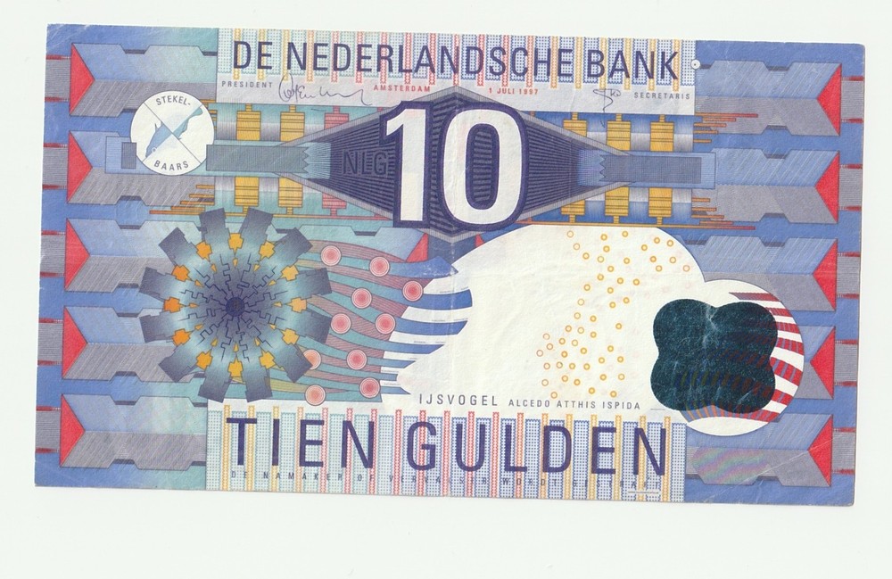 Netherlands 10 Guldens Banknote 1997