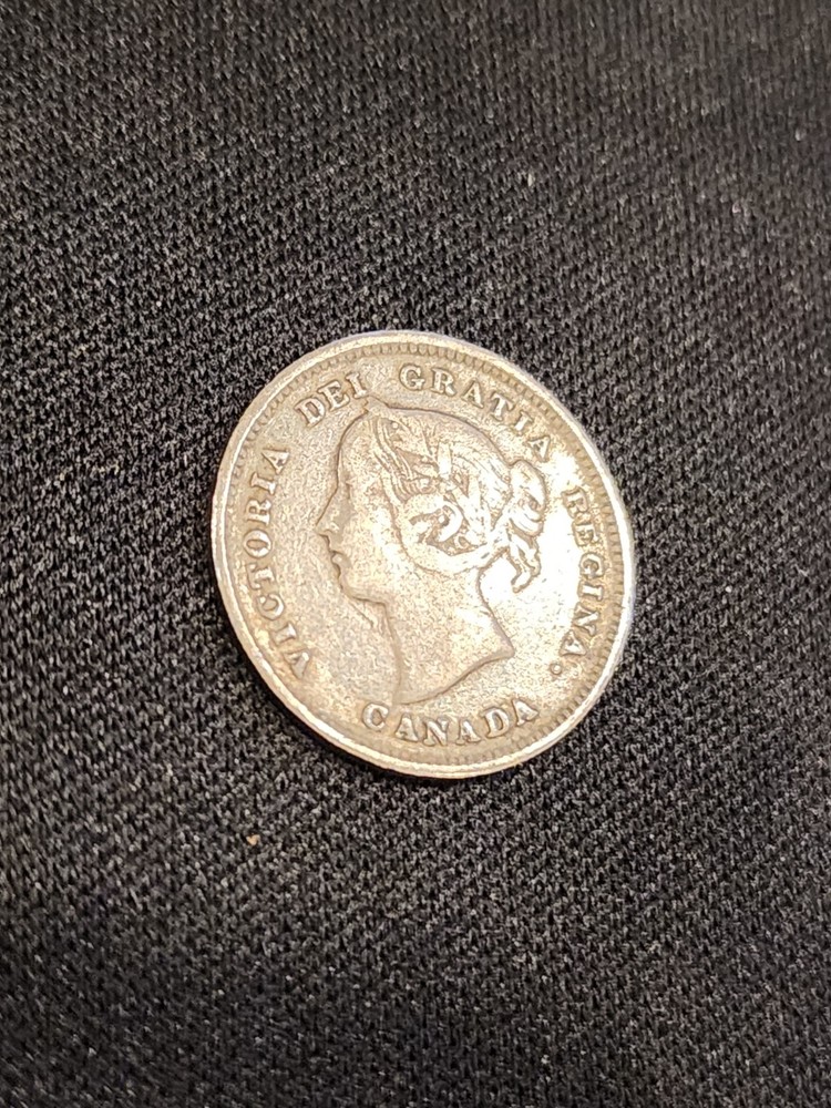 1885 Canada 5 Cents Silver Coin