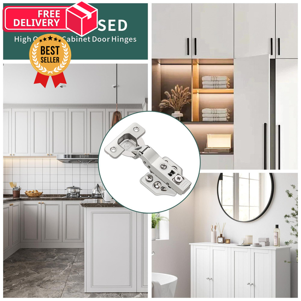 20 Pack Half Overlay Soft Close Cabinet 20 Pack, Overlay-Bright Nickel