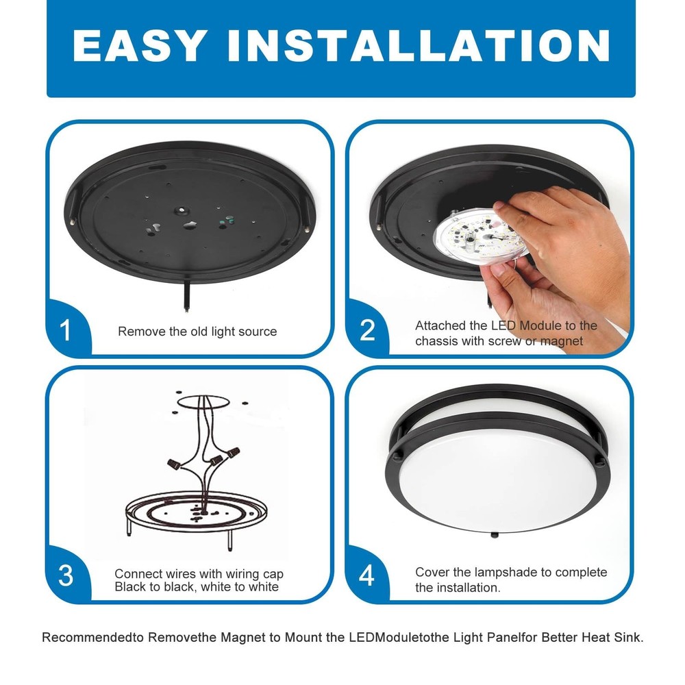 2 Pack LED Ceiling Fan Light Replacement Kit, Retrofit for Ceiling Lights, 15...