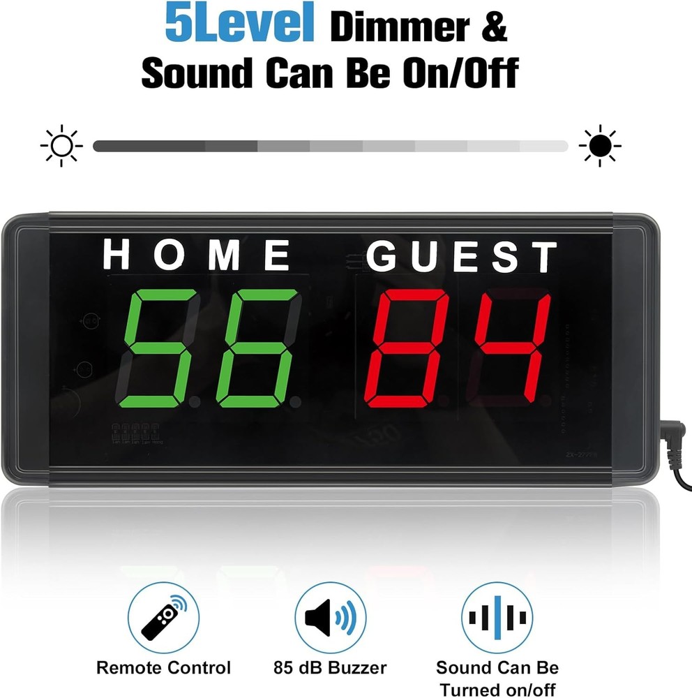 Samshow LED Electronic Scoreboard Digital Score Keeper with Remote & Tripod, Bas