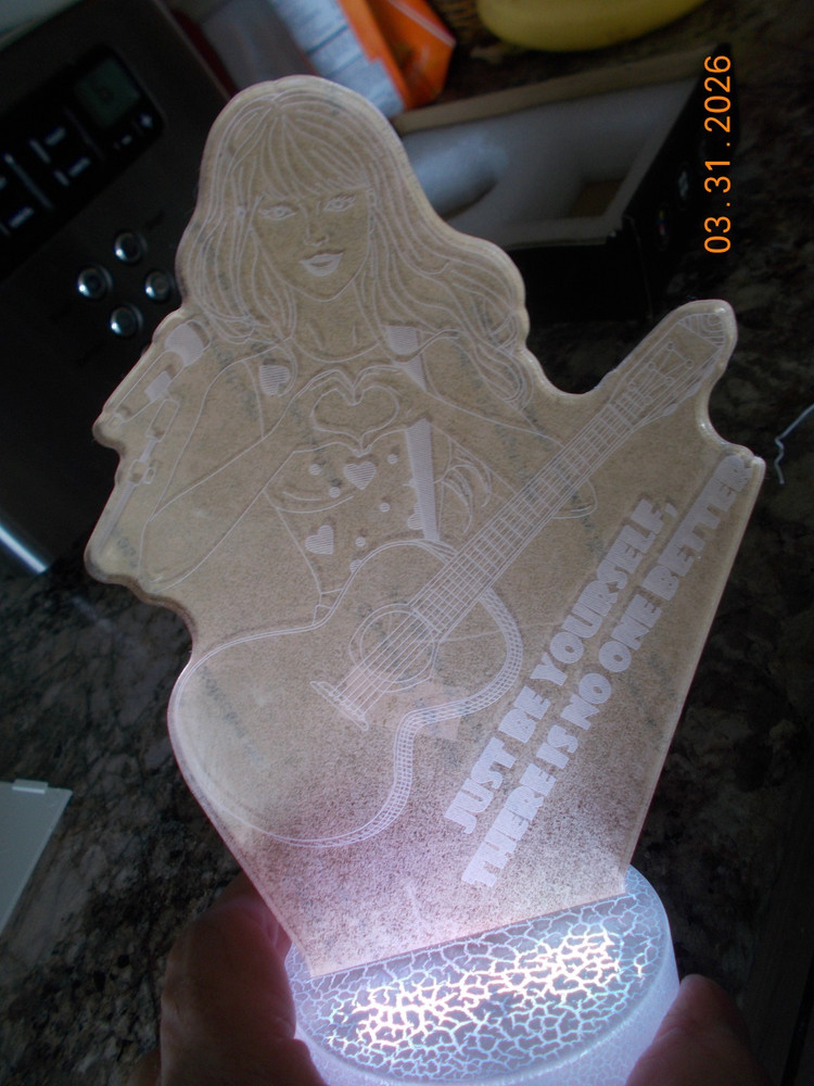 Unused 3D Creative Visualization Lamp Night Light with Remote "Just Be Yourself"