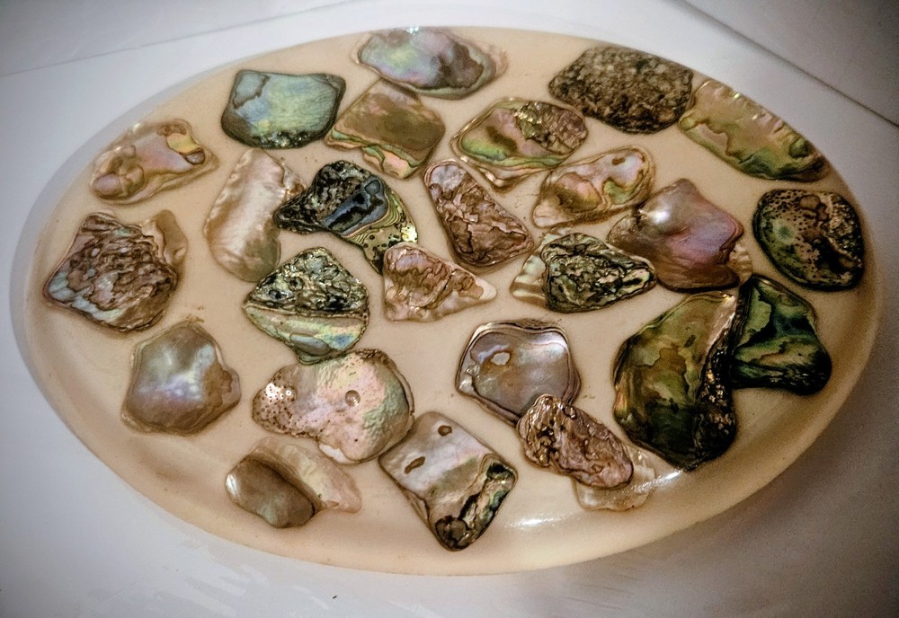 Vintage Lucite And Abalone Trivet