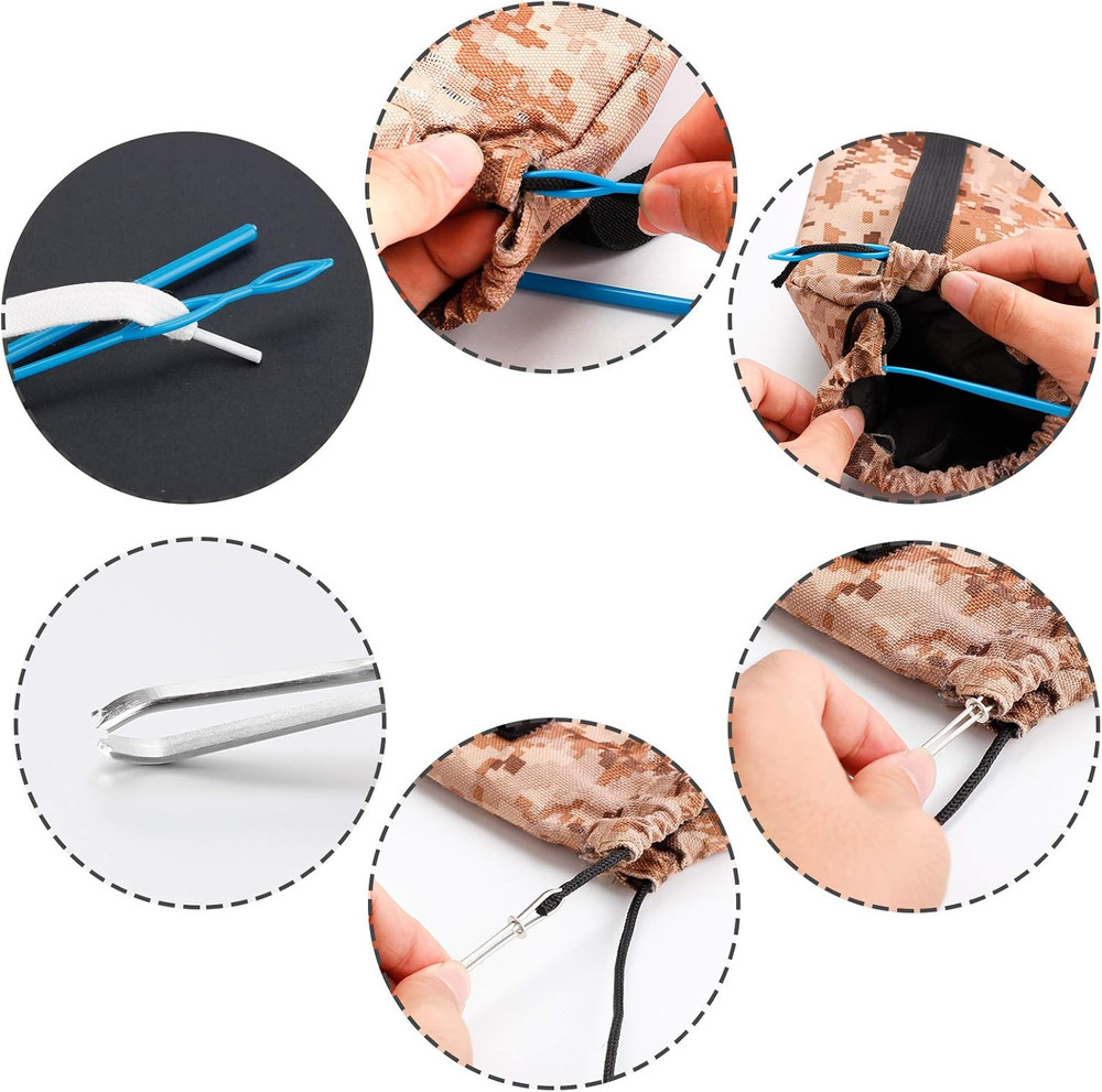 10 Pieces Bodkin Threader Drawstring Threader Set, Including 2 Flexible Plastic