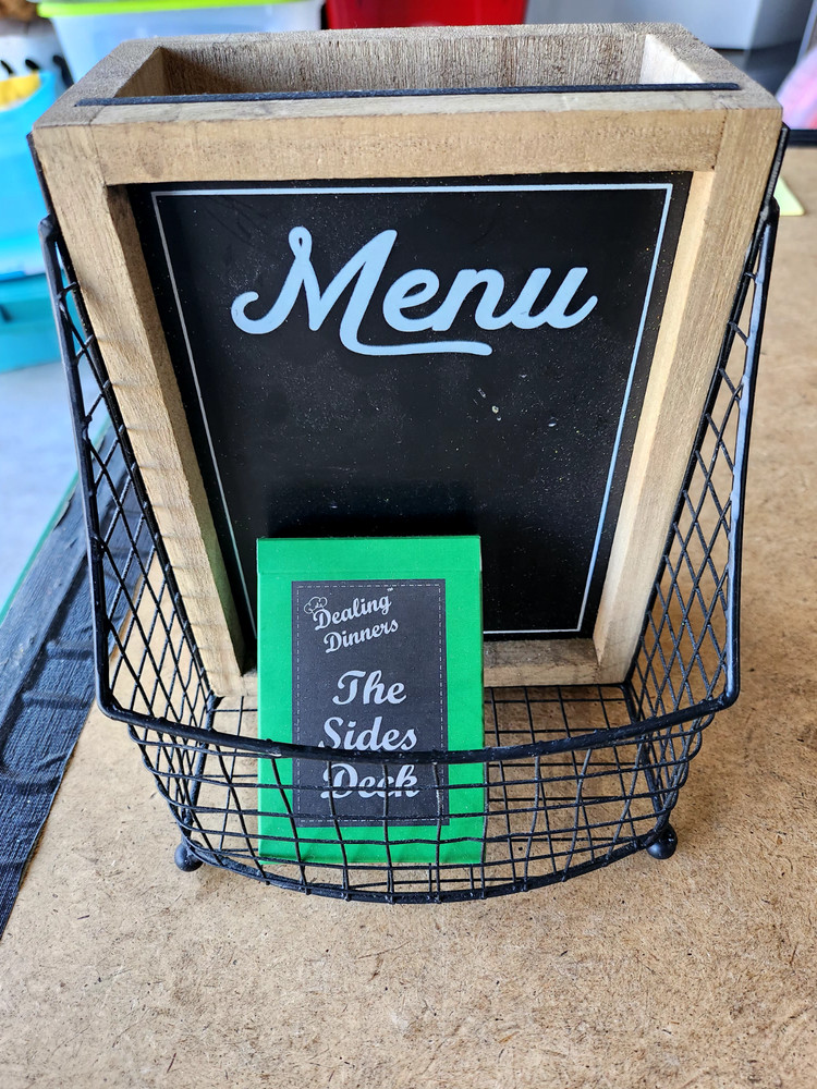 Rustic Wood Wall Mounted Menu Rack File Organizer with Menu Basket (DW T-2)