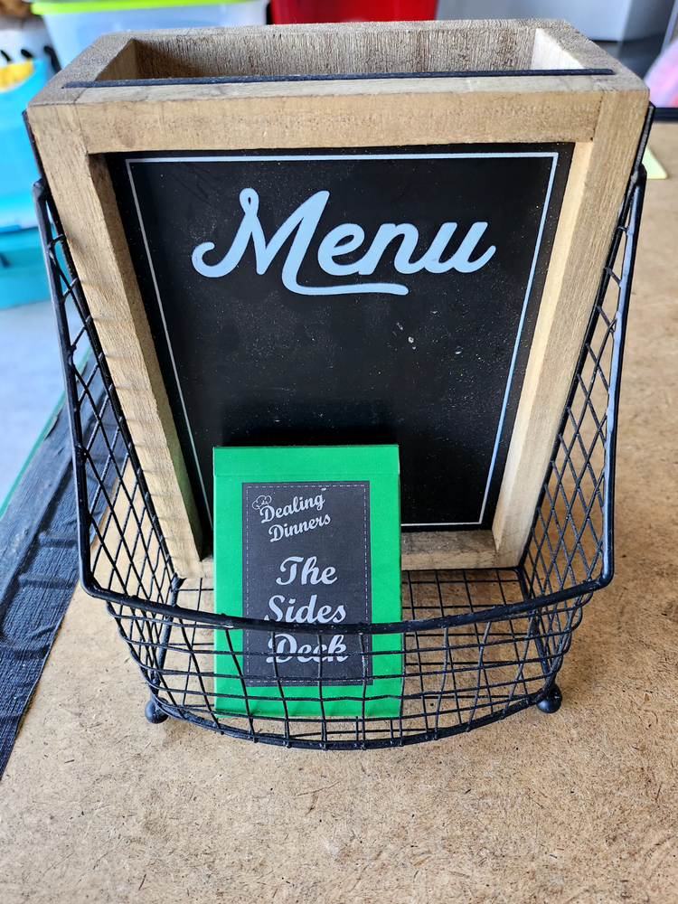 Rustic Wood Wall Mounted Menu Rack File Organizer with Menu Basket (DW T2)