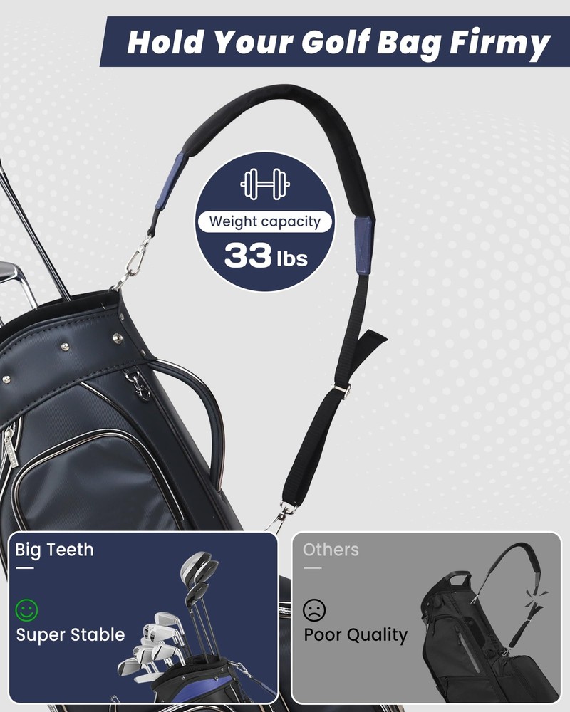 Golf Bag Single Shoulder Strap Thick Padded Adjustable Universal Quick Release