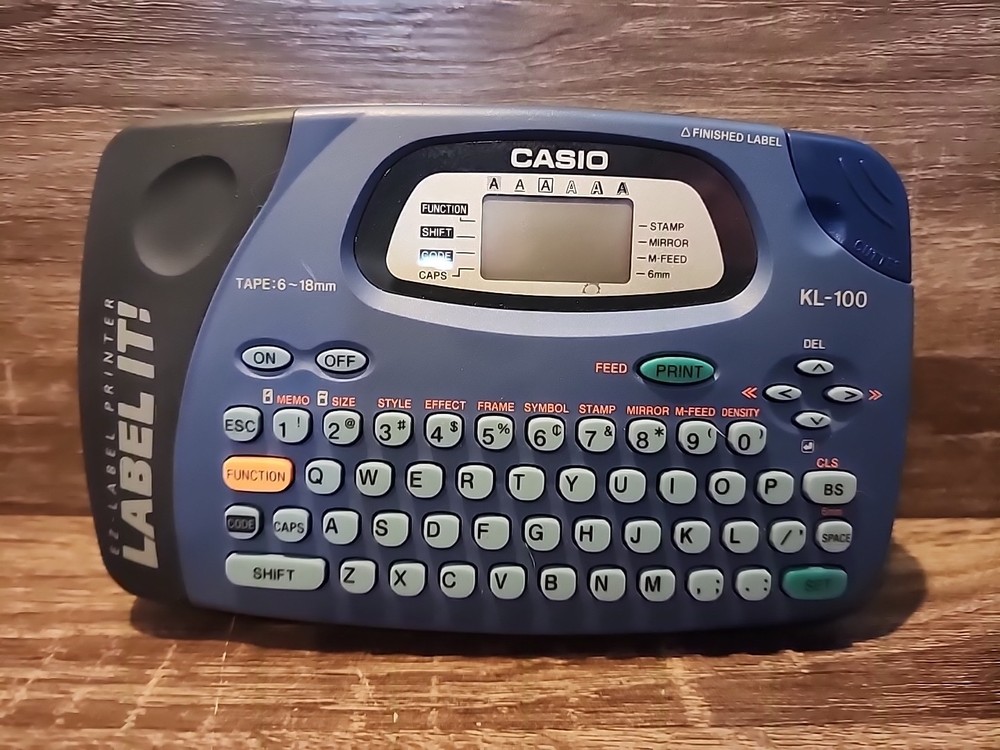 Casio KL-100 Label It Label Maker Thermal Printer Battery Operated Tested