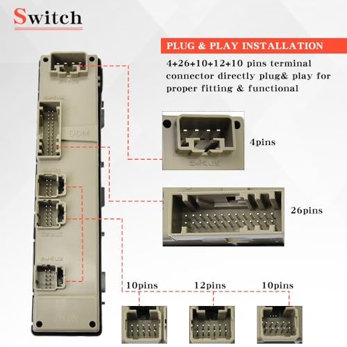 15883320 Front Driver Side Power Window Switch with Folding 15883320 Switch