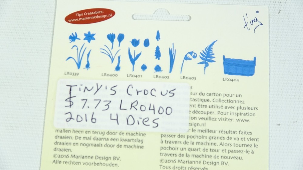 2016 Marianne Design B.V. Tiny Creatables Dies Tiny's Crocus LR0400