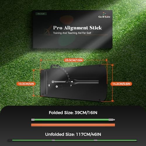 Golf Alignment Sticks Holder, Golf Training Aid with Alignment Sticks &