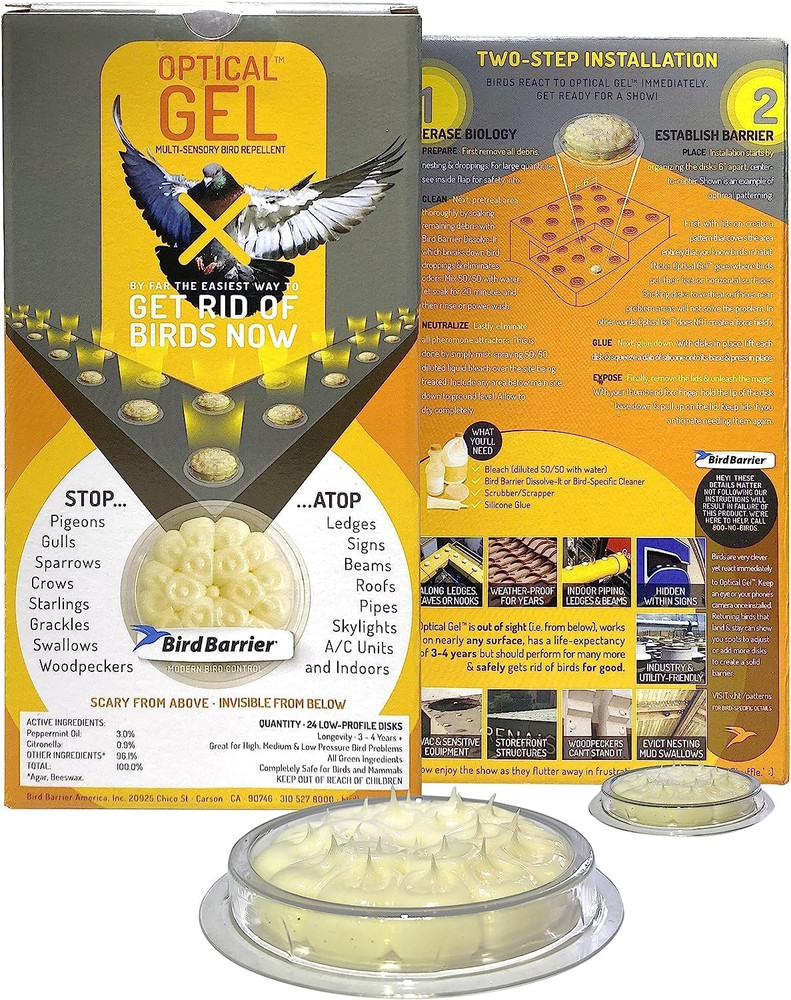 24-Pack Bird Deterrent Gel | Easy Install & Durable Solution