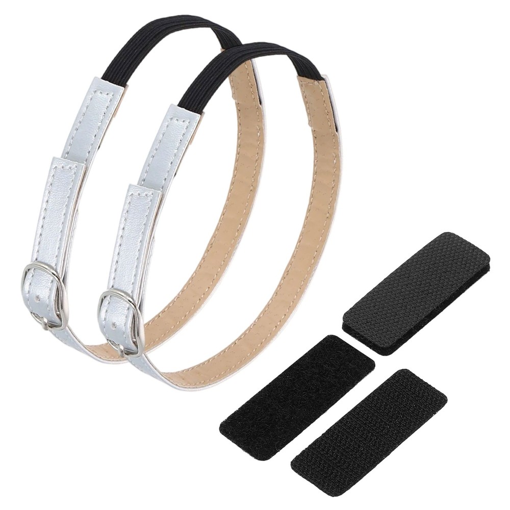 2 Pair Replacement Ankle Straps for Heels Shoe Bands, Silver