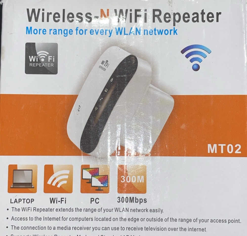 Wireless -N Wi Fi Repeater. Model MT 02.