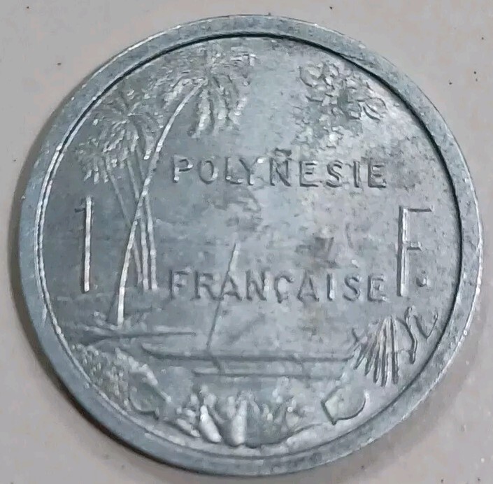 French Polynesia Coin, Aluminium, 1 Franc, 1965