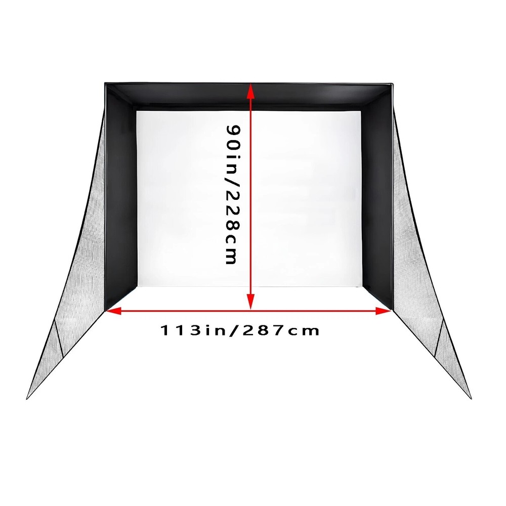 10FT Practice Golf Simulator Enclosure Net Training Aid Indoor Golf Screen Kit