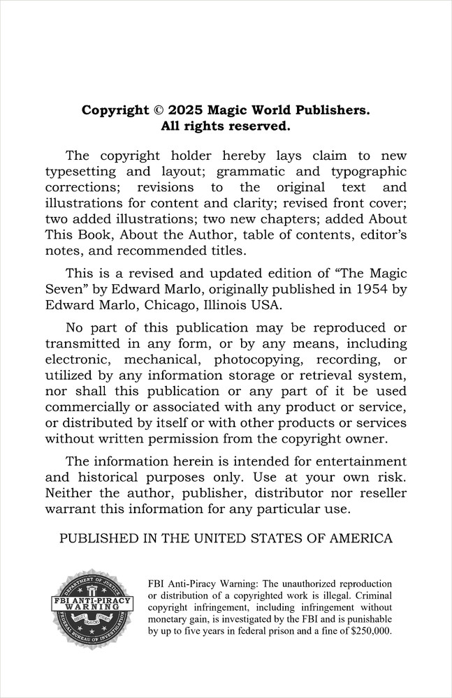 The Magic Seven by Ed Marlo (Card magic)
