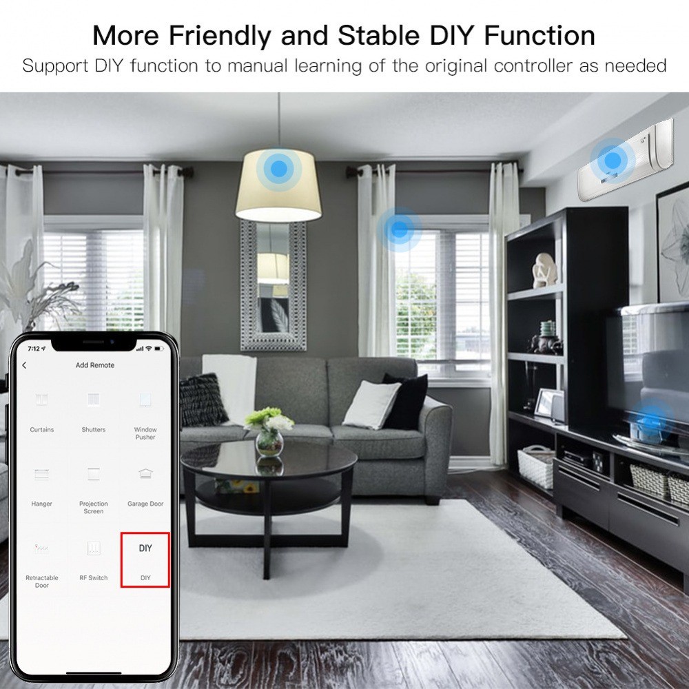 Tuya WiFi IR+Rf Controller Remotely Controlled DC5V 1A Foldable 433.92 Mhz
