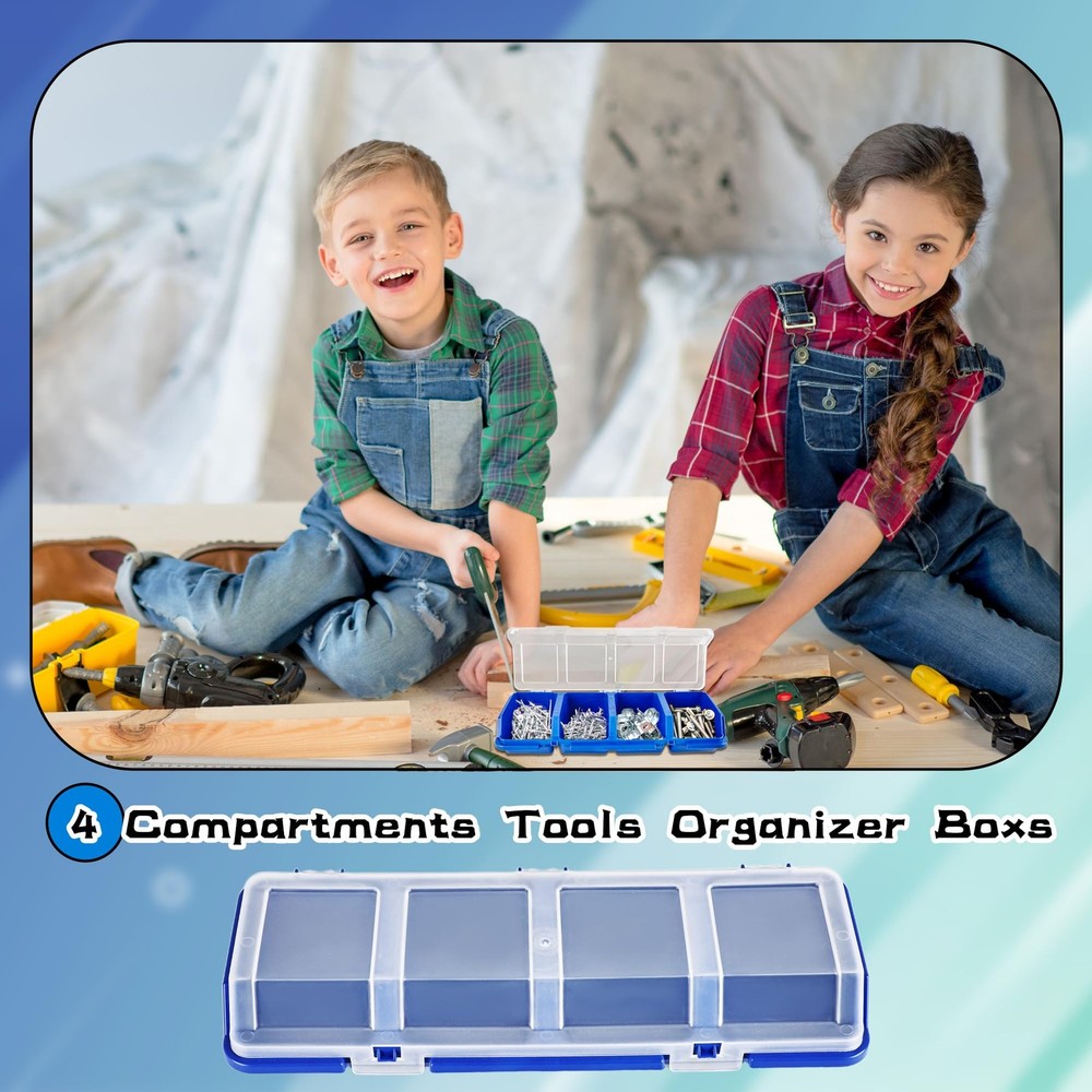 8-Compartment Screw Organizer Boxes for Hardware, Garage, Workbench Storage