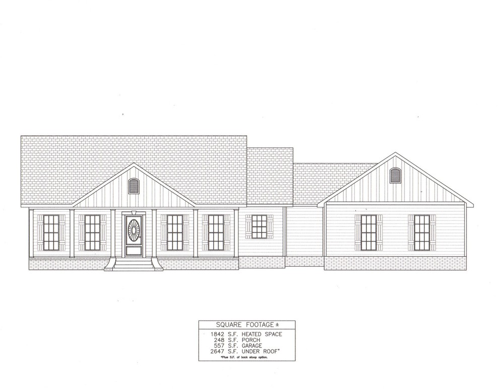 Ranch House Plans 1842 SF Open Floor Split 3 Bed 2 Bath/Ofc #1011 (Blueprints)