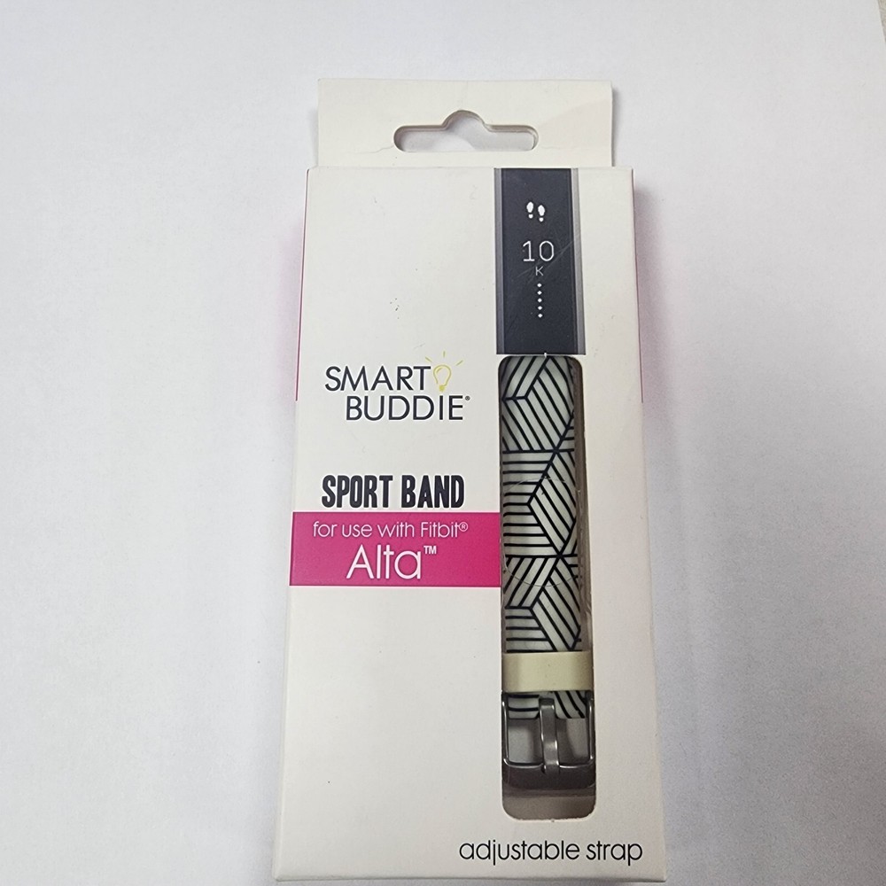 Fitbit Alta Accessory Spory Band Black & White Geometric Adjust Replacement Band