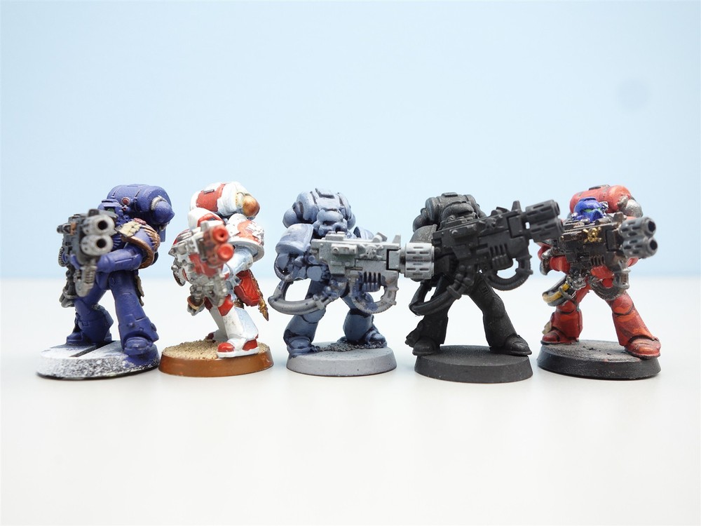 Warhammer 40K Space Marines - x5 Devastator Squad (painted oop plastic)