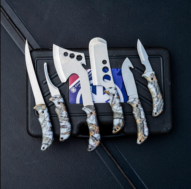 New 12-Piece Hunting Deer Knife Set – Field Dressing & Game Processing Kit