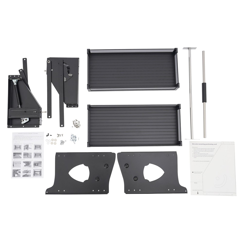 2 Tier Kitchen Cabinet, Pull Down Bowl Dish Cup Organizer Shelf 74*27*52cm