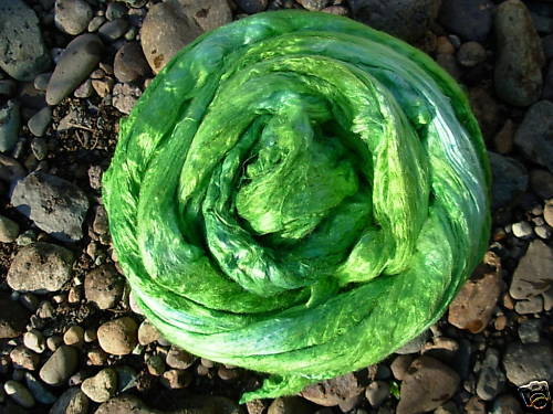 Mulberry Silk Hand Dyed 4 Ounces Spin SPRING GREEN